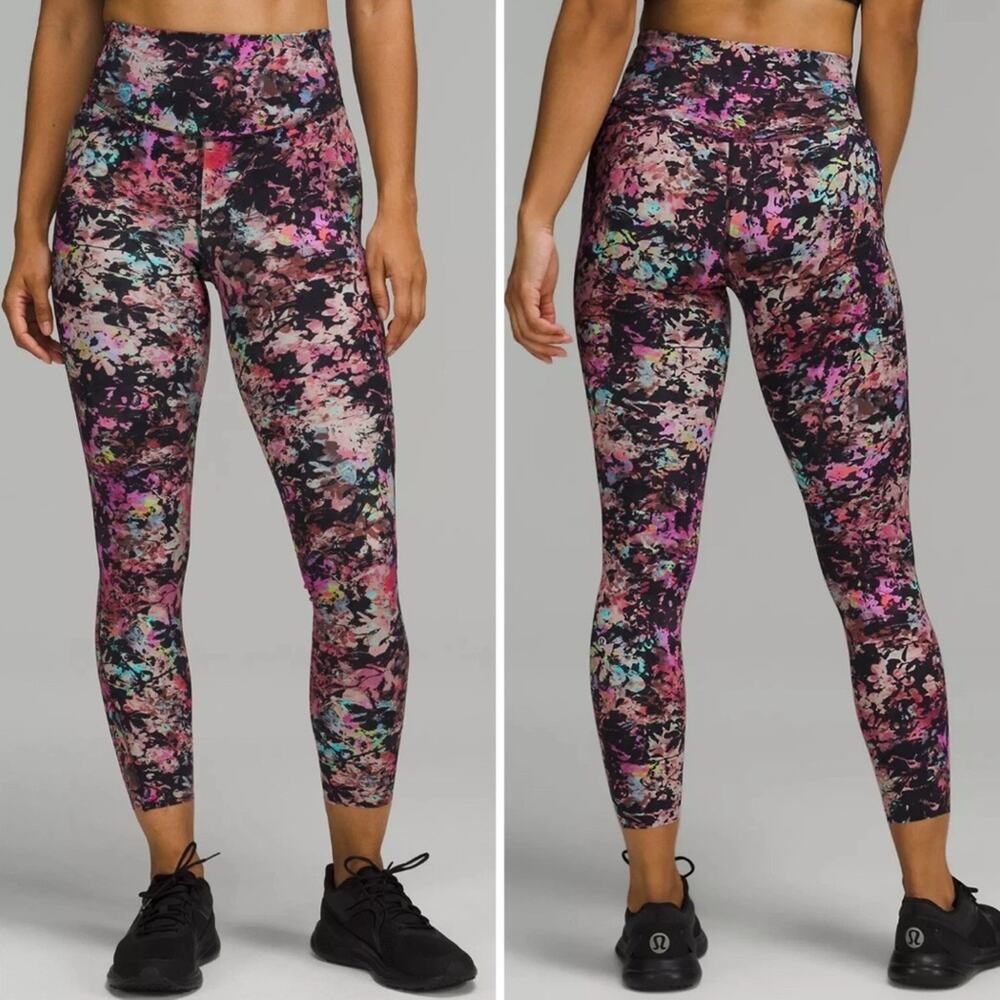 UEC LULULEMON Base Pace Crop 25” Stencil Blossom Red Multi Size 2